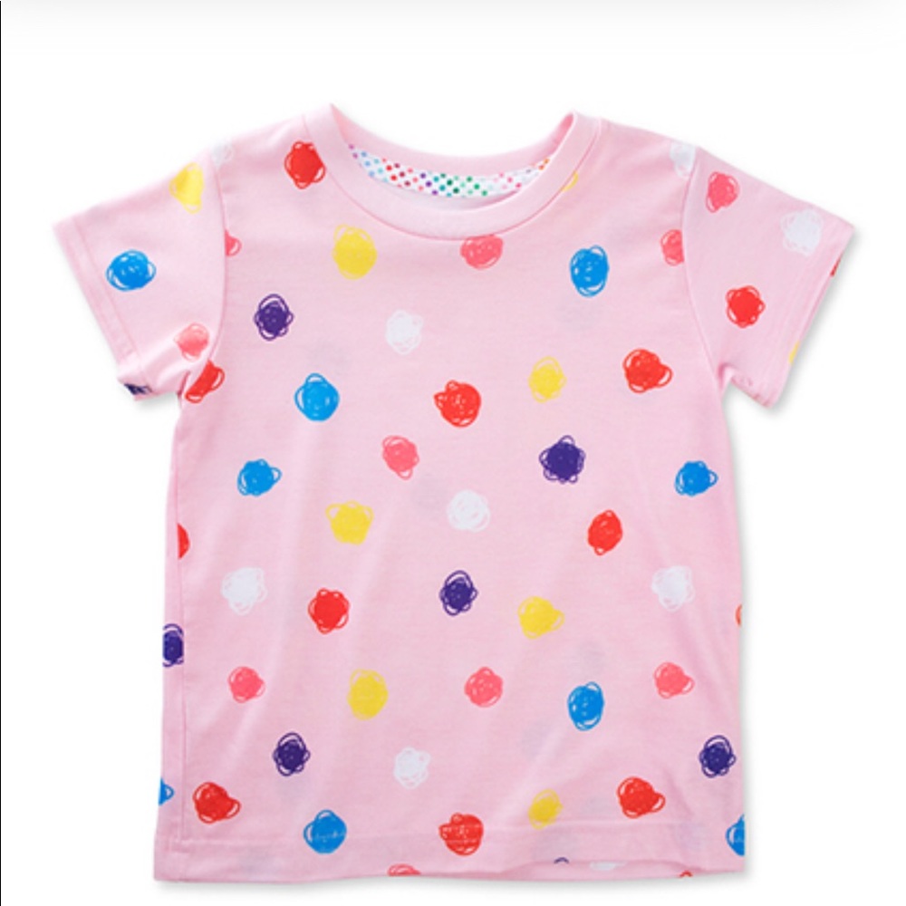 Dot Dot Smile Scribbles Polka Dot Pink Tee NWOT